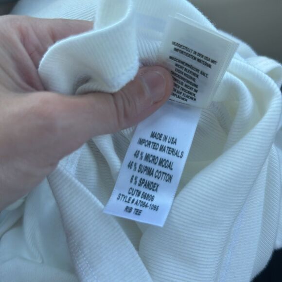 NWT AGOLDE Relaxed Rib Tee In White Crew Neck Basic - Picture 5 of 5